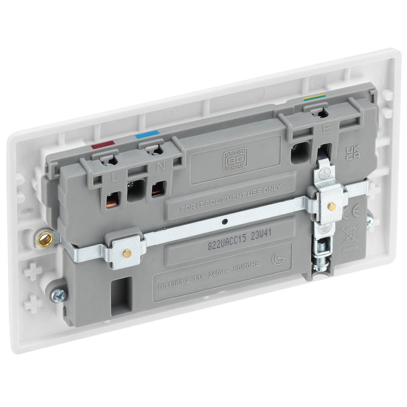 Masterplug double USB socket pack of 2 (British brand)