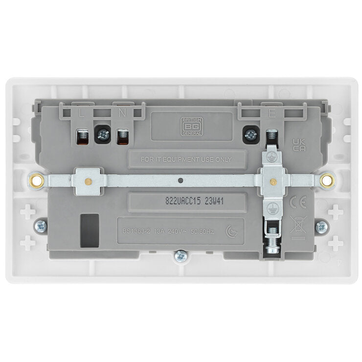 Masterplug double USB socket pack of 2 (British brand)