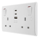Masterplug double USB socket pack of 2 (British brand)