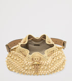 Jimmy Choo medium cinch raffia beaded bucket bag - British product