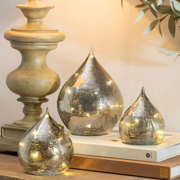 Evergreen LED glass raindrops set 3-piece (British brand)