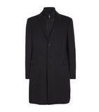 Regular Fit Virgin Wool Overcoat with Notched Lapels