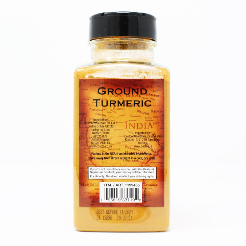 Kirkland Signature ground turmeric 340g, UK version