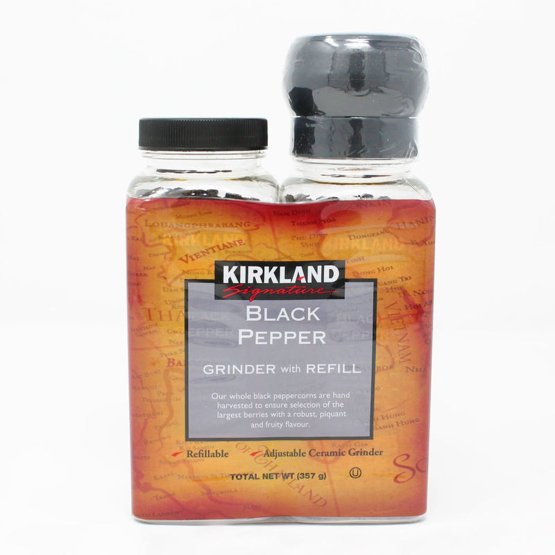 Kirkland Signature black pepper grinder with whole peppercorns refill, 357g, UK version