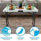 Lifetime 4ft adjustable height nesting table with almond tabletop and bronze frame, UK version