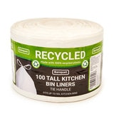Banquet recycled tie handle tall kitchen bin liners 100 bags - British product