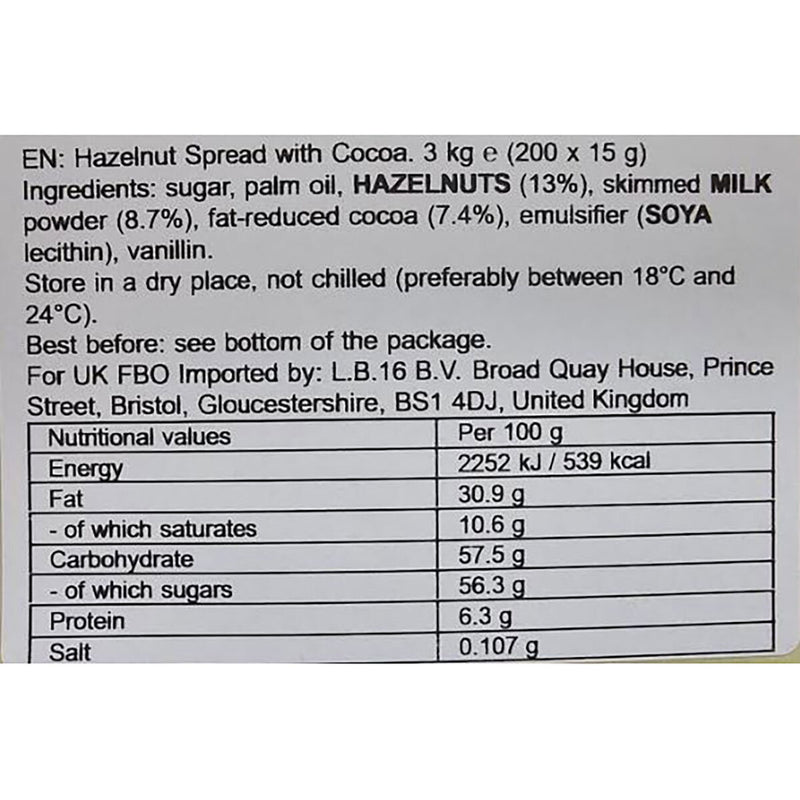 Nutella hazelnut spread with cocoa 3kg, imported from the UK