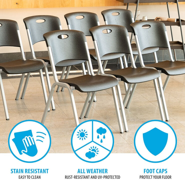 Lifetime black stacking chair 14 pack, UK version