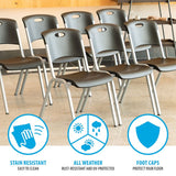 Lifetime black stacking chair 14 pack, UK version