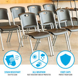Lifetime black stacking chair 14 pack, UK version
