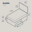 Silentnight double divan bed with mattress in grey (British brand)