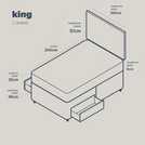 Silentnight Kingsize Divan Bed Set with Mattress - Grey (British brand)