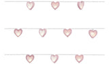 Glow heart wooden LED string lights pink 4.35m, UK version