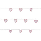 Glow heart wooden LED string lights pink 4.35m, UK version