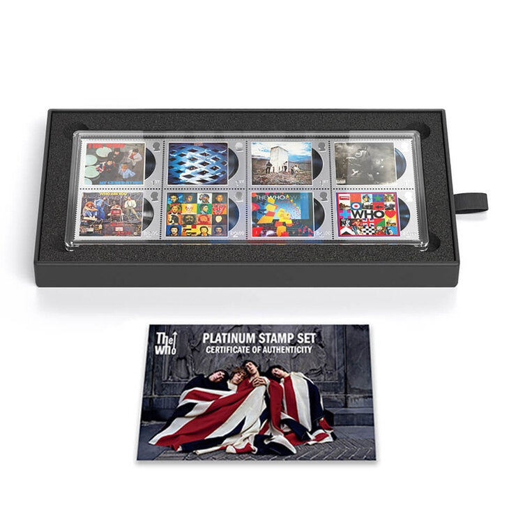 Royal Mail The Who limited edition platinum stamp set, UK version