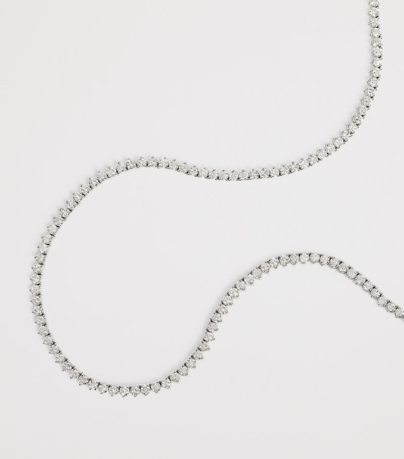 Harrods white gold diamond tennis necklace 5.25ct, imported from the UK