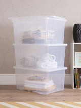 Next Wham Set of 3 Clear Crystal 60L Storage Boxes and Lids- Buy online at McGrocer