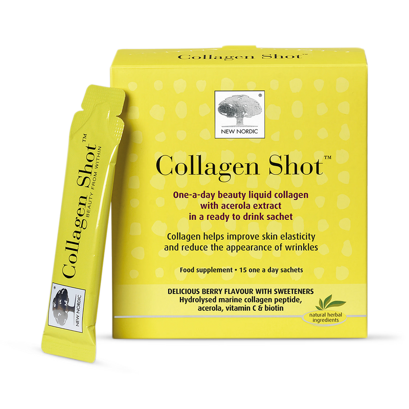 New Nordic Collagen Shot berry flavour 15 sachets, imported from the UK