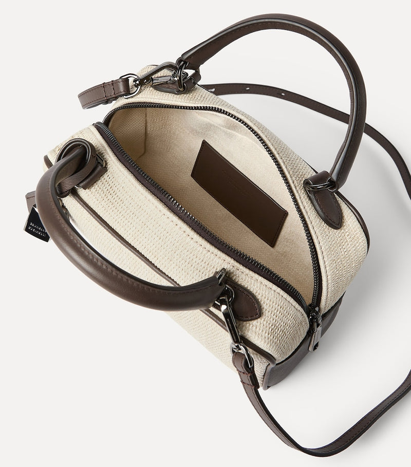 Brunello Cucinelli small woven Explorer Boston top-handle bag, UK version