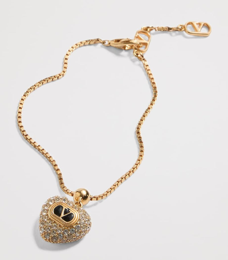 Valentino Garavani bracelet with crystal heart 14cm (British brand)
