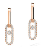 Messika pink gold diamond drop earrings 0.85ct, imported from the UK