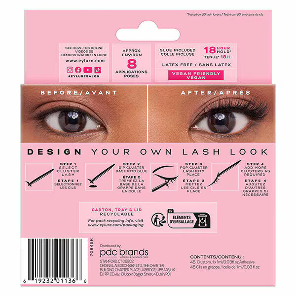 Eylure Natural Curl false eyelashes 48 clusters - British product