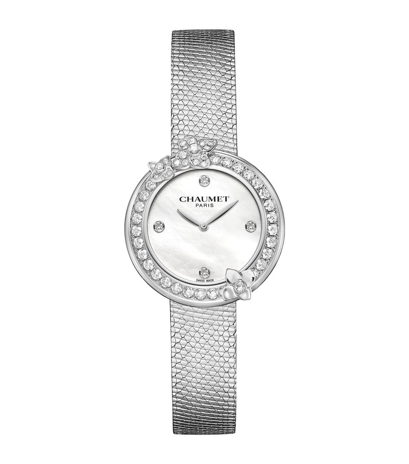 Chaumet Hortensia stainless steel diamond watch 28mm, UK version