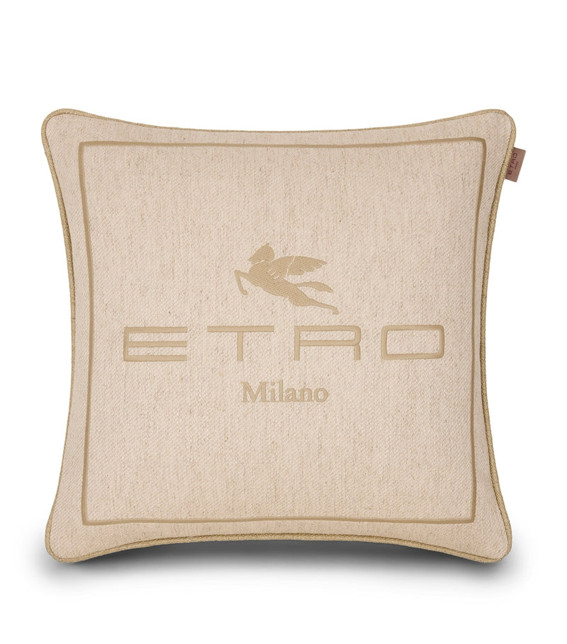 Etro linen embroidered Emilia cushion 45cm (British brand)