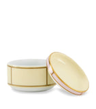 GINORI 1735 porcelain Colonna Diva Giallo lidded sugar pot 10cm, UK version