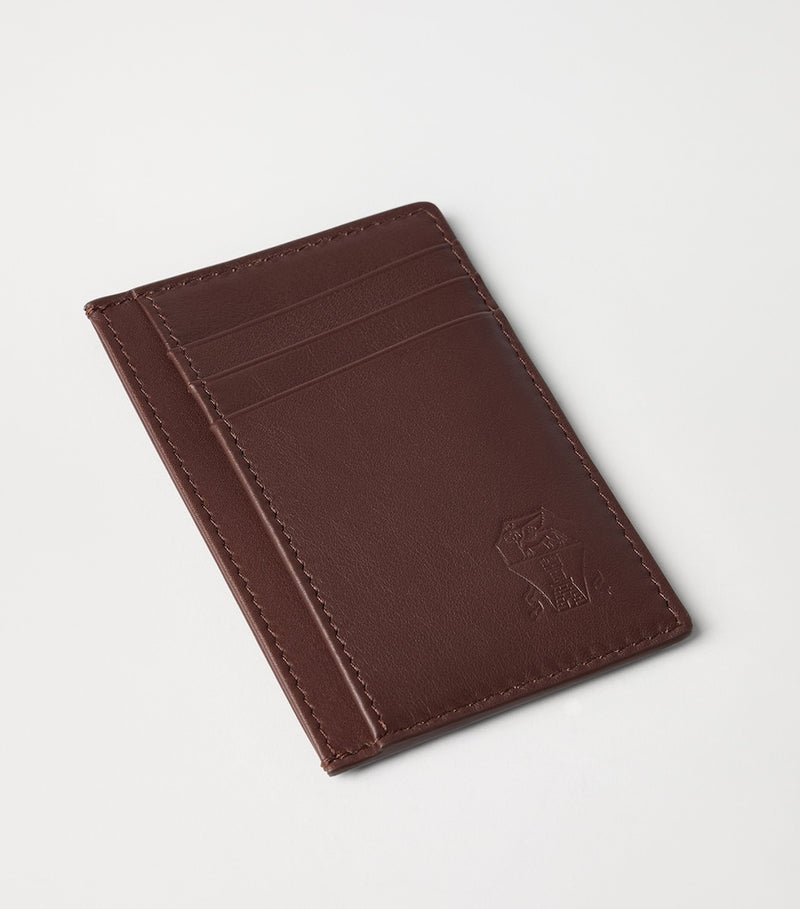 Brunello Cucinelli grained leather card holder, imported from the UK