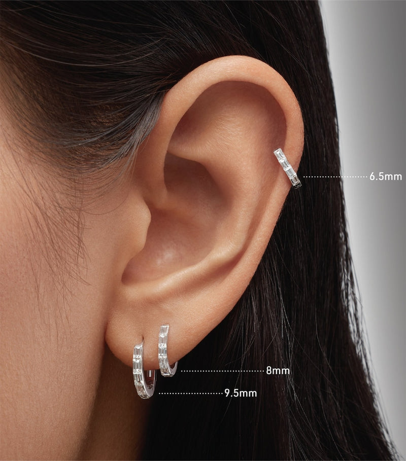 Maria Tash diamond hoop earring 8mm (British brand)