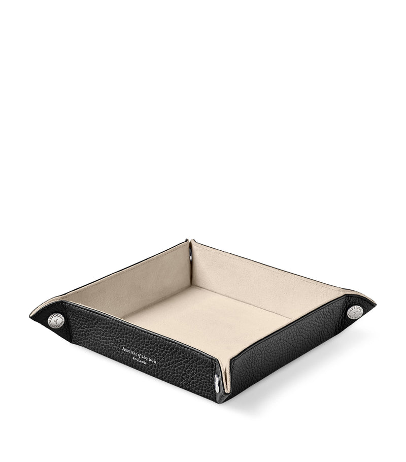 Aspinal of London Medium Leather Tidy Tray 20cm x 20cm - British product