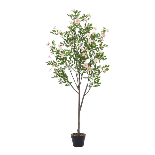 Livingandhome artificial frangipani tree 160cm pink flower, UK version