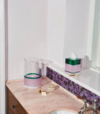 Reflections Copenhagen green crystal tissue box, imported from the UK