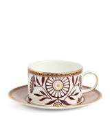 Harrods Wedgwood Bone China Red Splendour Teacup and Saucer Set- Buy online at McGrocer