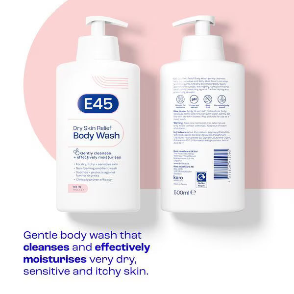 E45 Body Wash Dry Skin Relief 500ml - British product