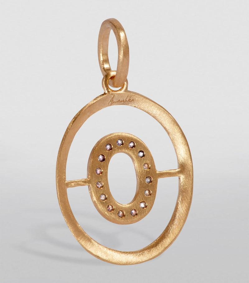 Annoushka yellow gold diamond initial O pendant (British brand)