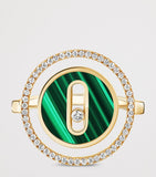 Messika Lucky Move yellow gold diamond malachite ring 0.18ct - British product