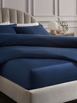 Navy 300 Thread Count Collection Luxe Cotton Deep Fitted Bed Sheet