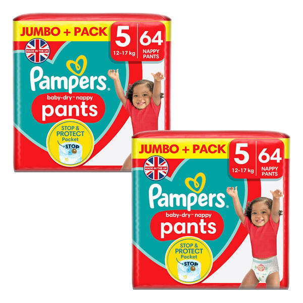 Pampers Baby Dry Pants Size 5 Disposable Nappy 2 x 64 Pack