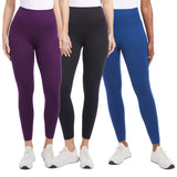Costco UK Danskin Ladies High Rise Active Legging in Black, Blue and Plum- Buy online at McGrocer