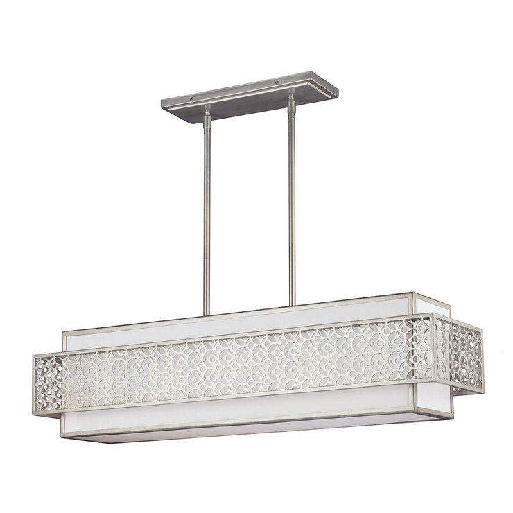 Feiss Kenney 5 Light Island Chandelier Sunrise Silver - British product