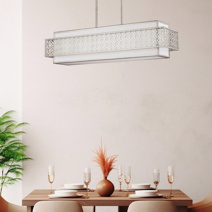 Feiss Kenney 5 Light Island Chandelier Sunrise Silver - British product