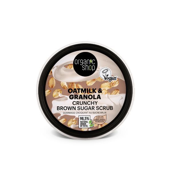 Organic Shop oatmilk granola sugar scrub 250ml, imported from the UK