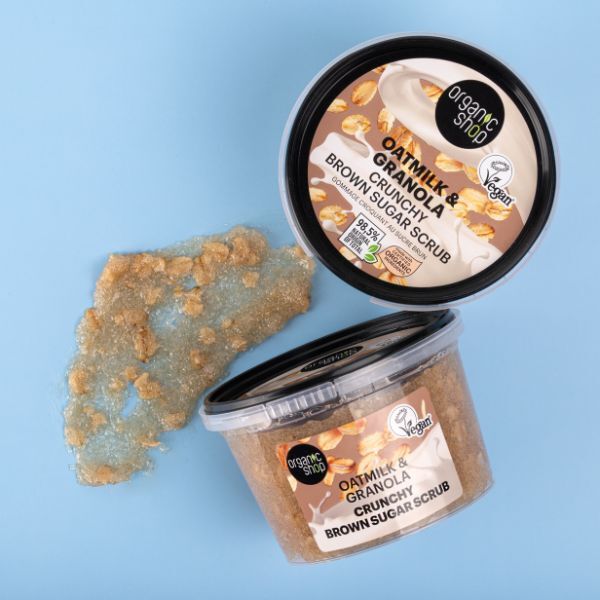 Organic Shop oatmilk granola sugar scrub 250ml, imported from the UK