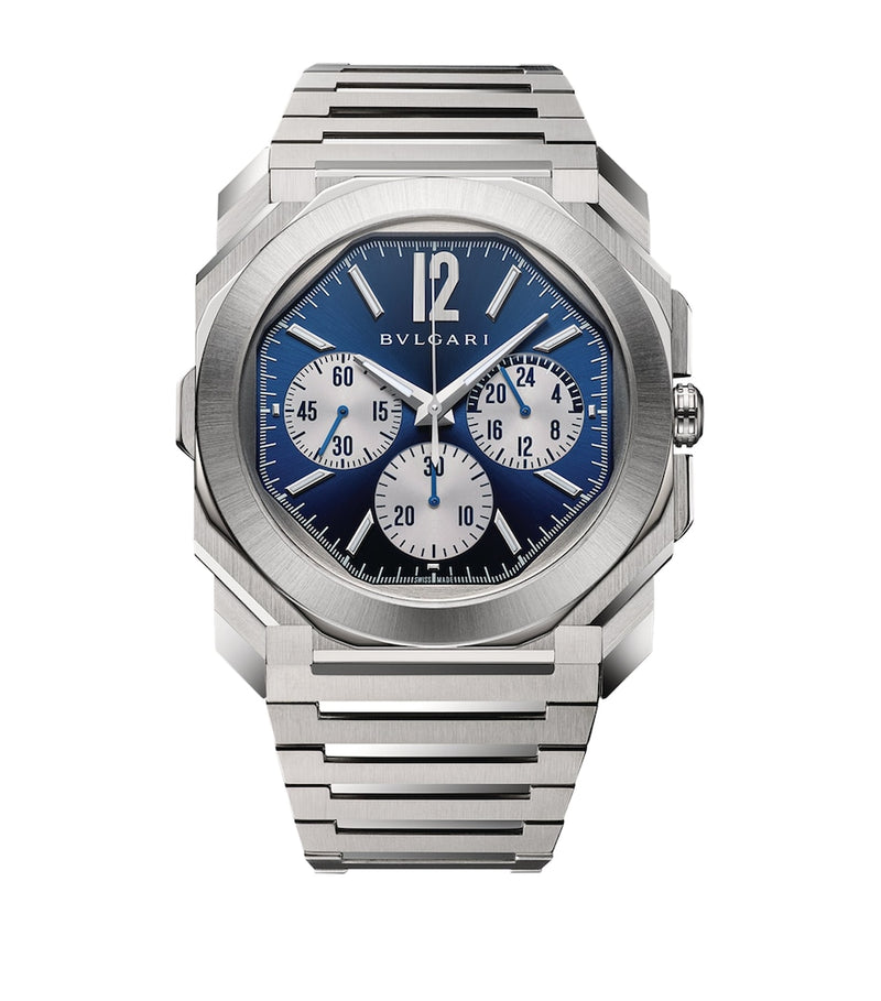 Bvlgari Octo Finissimo Stainless Steel Chronograph GMT Watch 43mm, imported from the UK