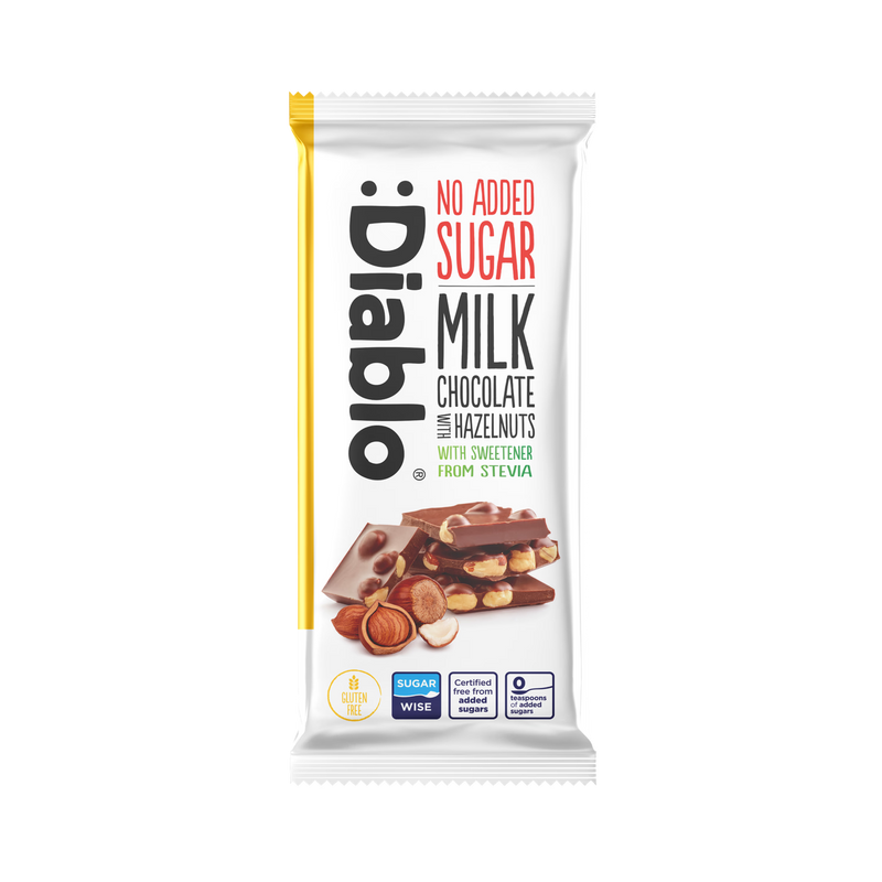 Diablo milk chocolate hazelnuts 75g pack of 8, UK version