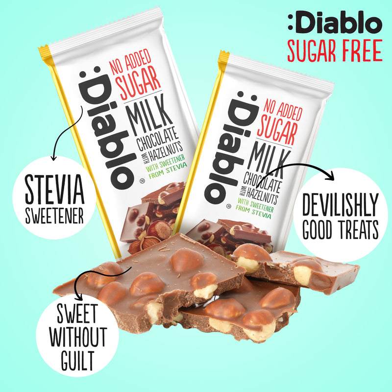 Diablo milk chocolate hazelnuts 75g pack of 8, UK version