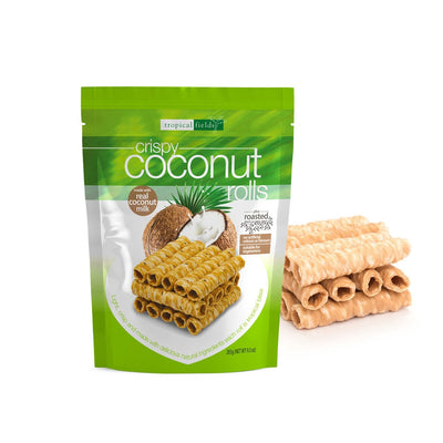 Costco UK Tropical Fields Crispy Coconut Rolls with Roasted Black Sesame Seeds Biscuits 265g- Buy online at McGrocer