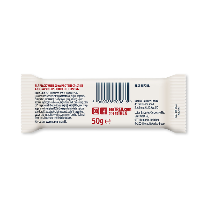 Trek Biscoff protein flapjack 16x50g, UK version